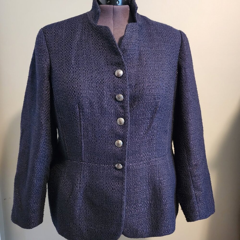Coldwater Creek 20-22 Blue Tweed Blazer